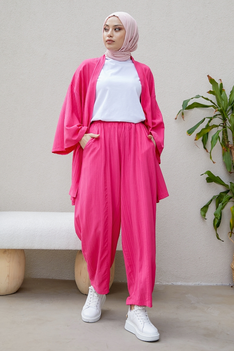 Tedra Pembe Kimono Takım