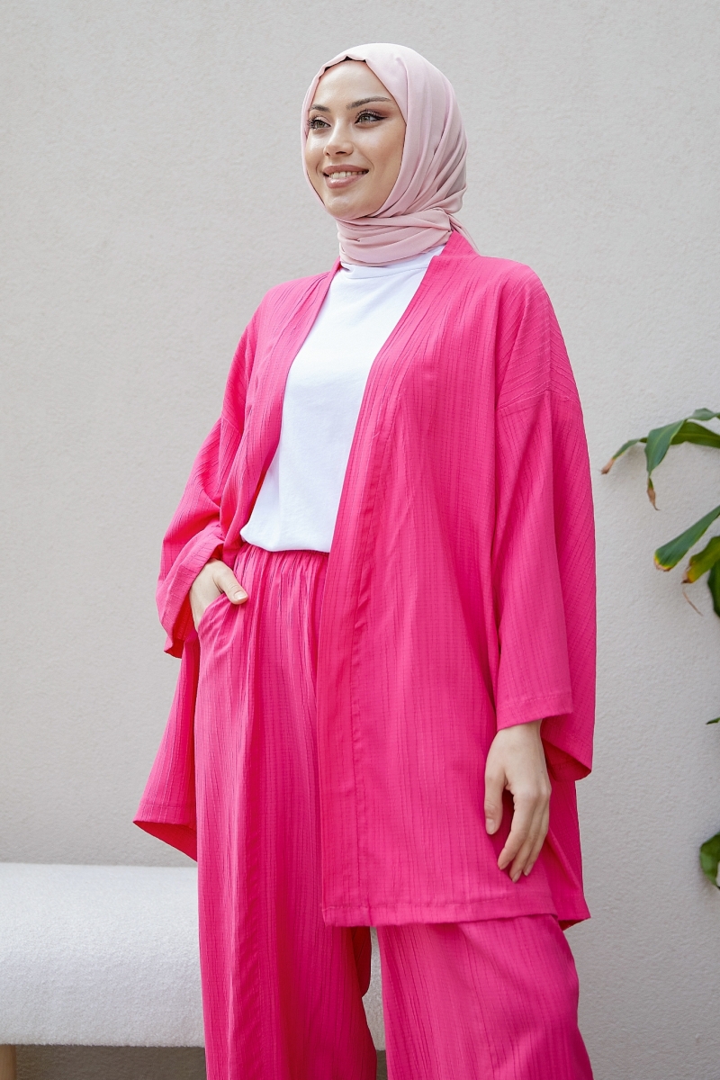 Tedra Pembe Kimono Takım
