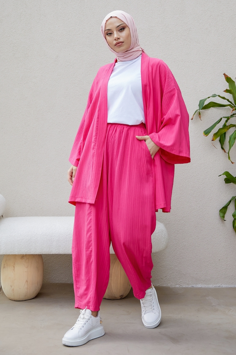 Tedra Pembe Kimono Takım