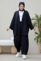 Tedra Siyah Kimono Takım