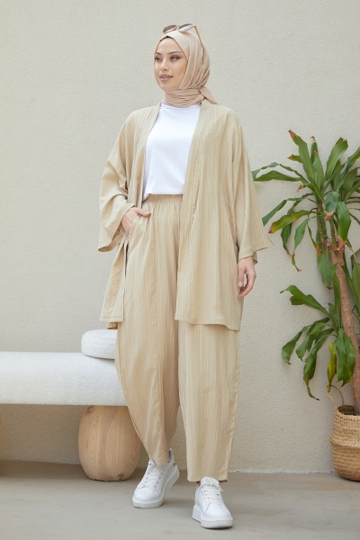 Tedra Bej Kimono Takım