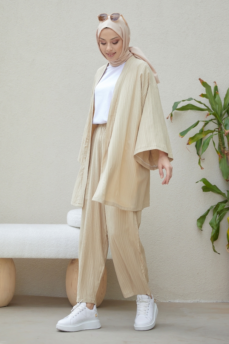 Tedra Bej Kimono Takım