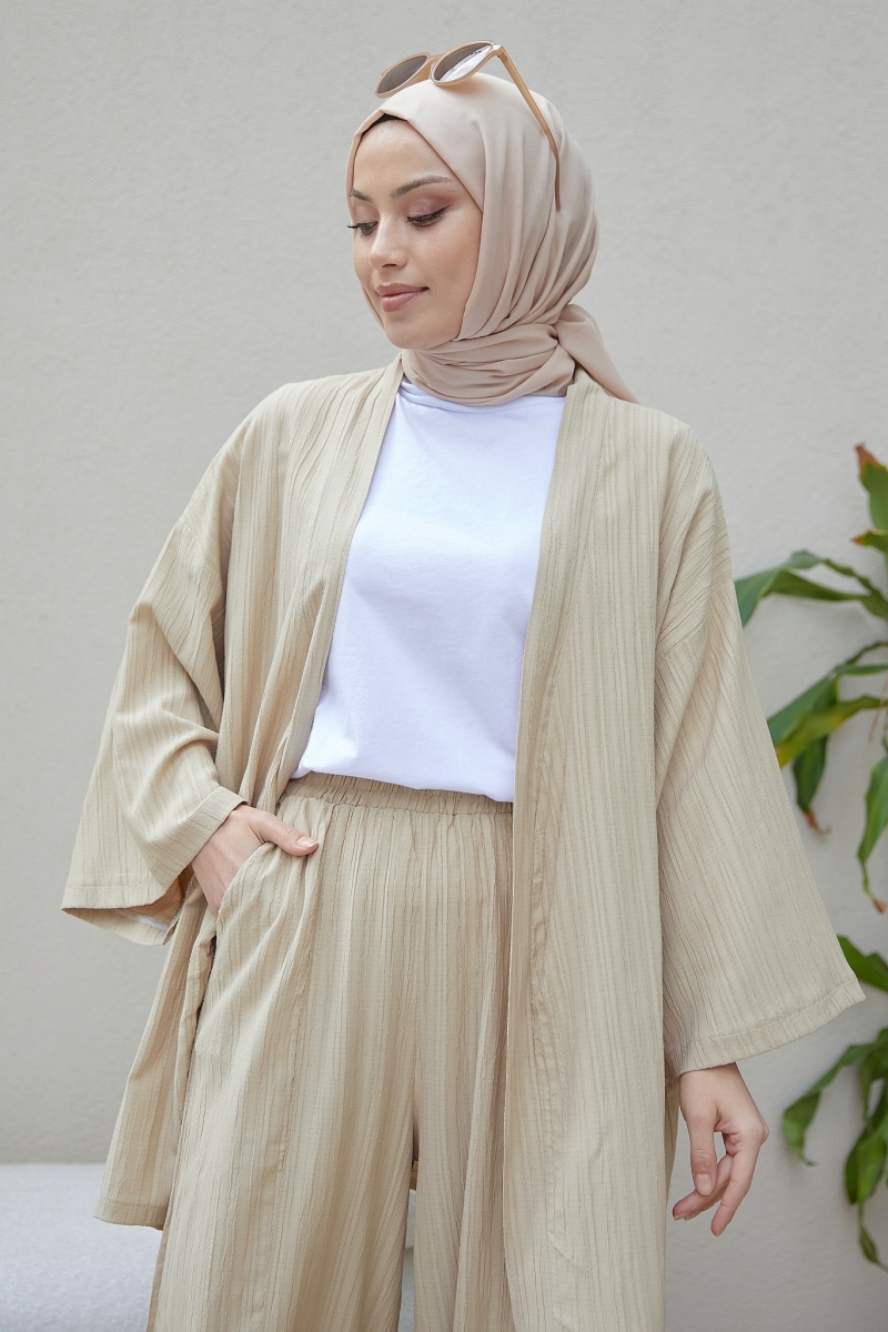 Tedra Bej Kimono Takım