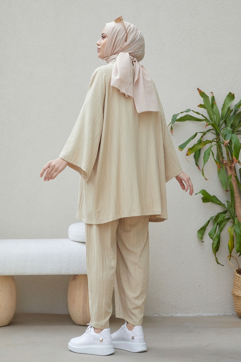 Tedra Bej Kimono Takım