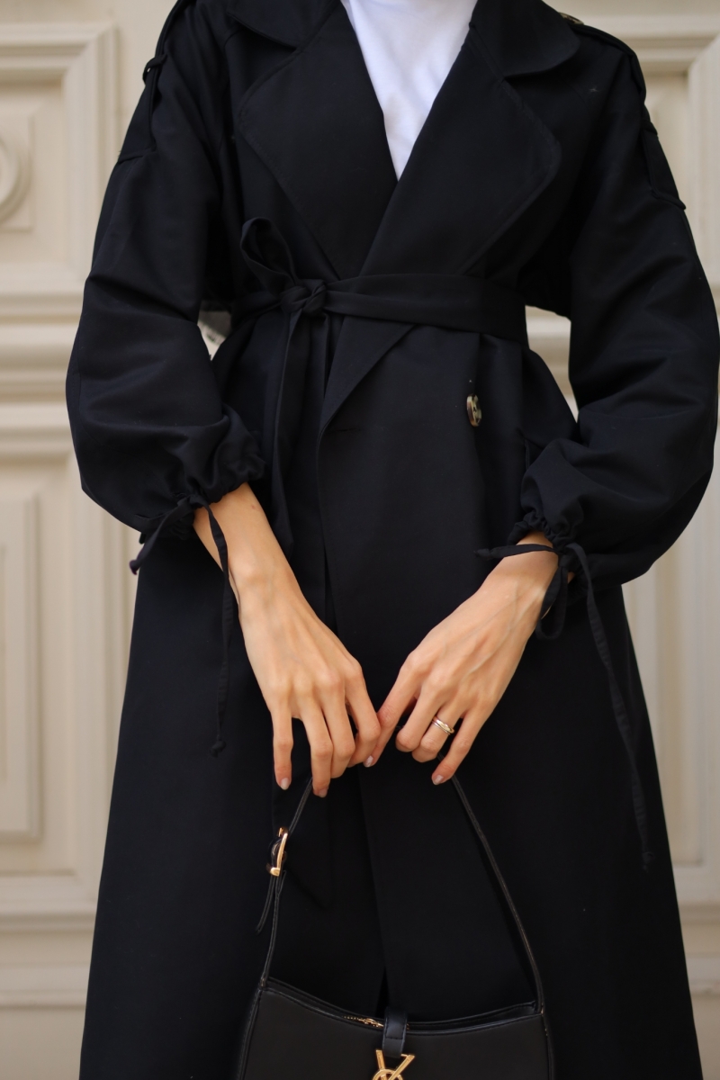 Tedy Siyah Trençkot