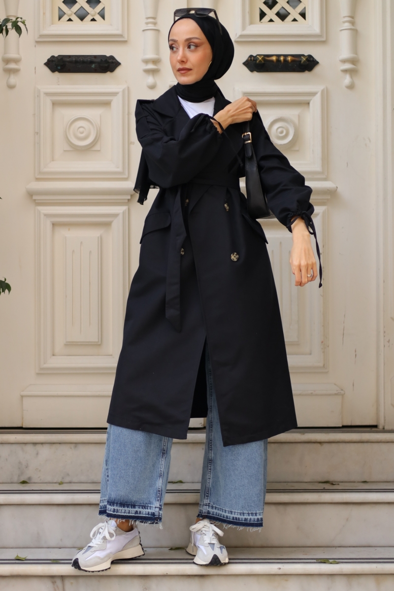 Tedy Siyah Trençkot