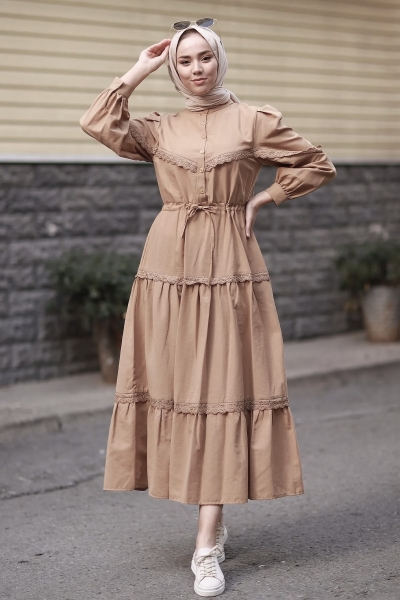 Umay Açık Kahve Elbise