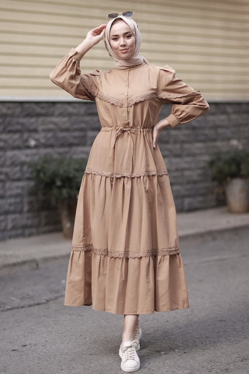Umay Açık Kahve Elbise
