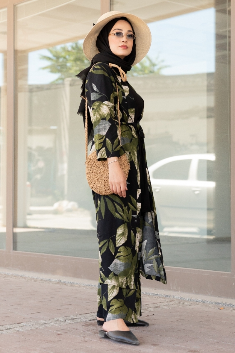 Urgan Siyah Kimono Takım