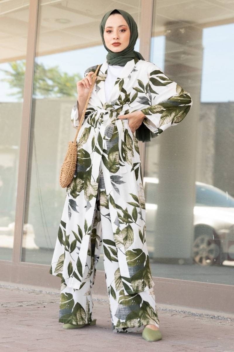 Urgan Beyaz Kimono Takım