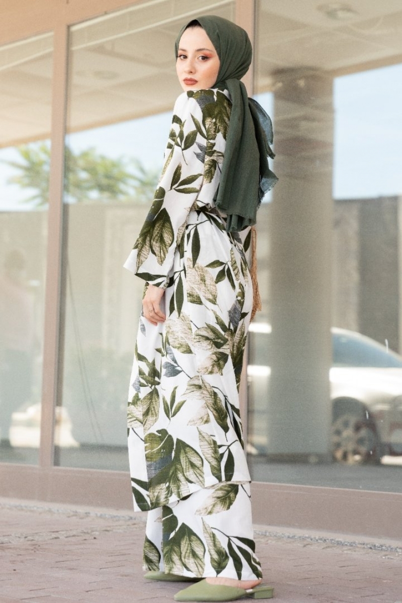 Urgan Beyaz Kimono Takım