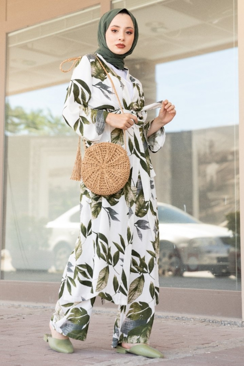 Urgan Beyaz Kimono Takım