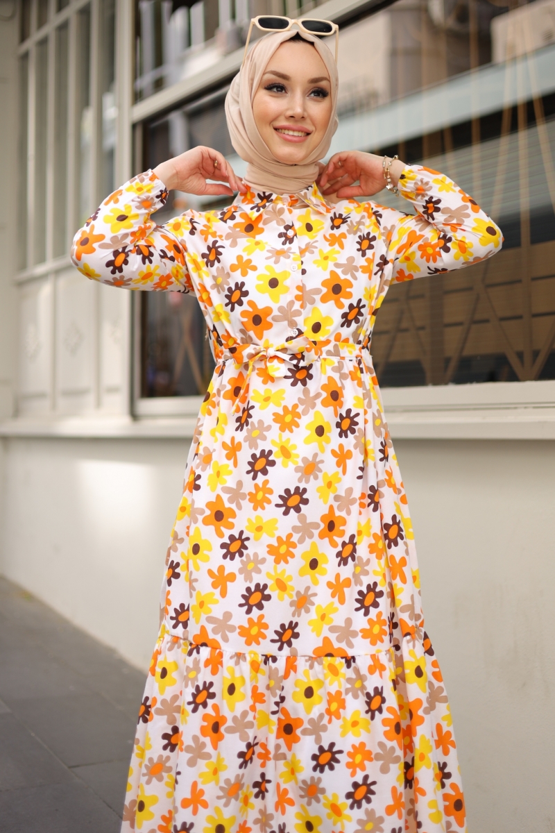Usra Turuncu Elbise