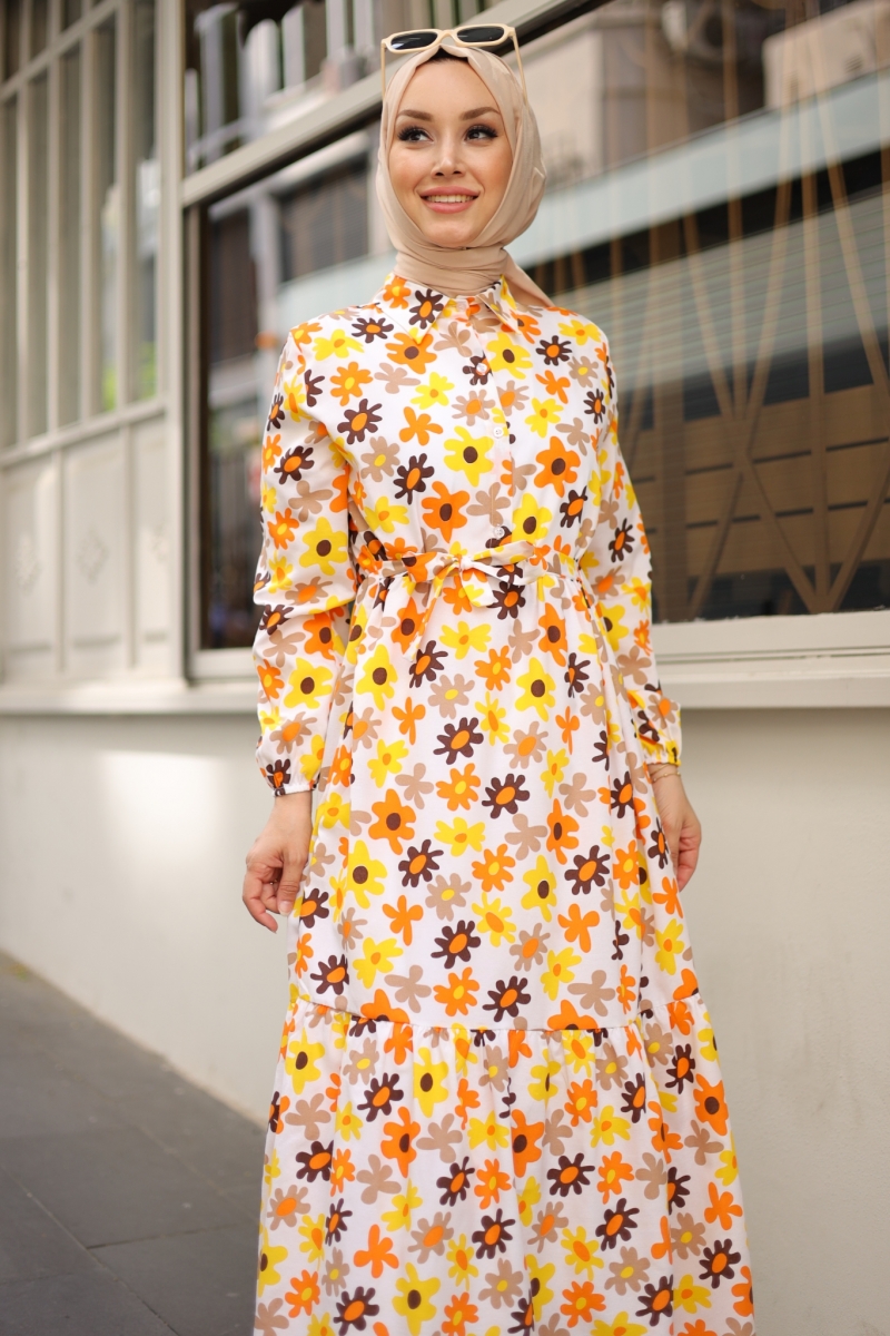 Usra Turuncu Elbise