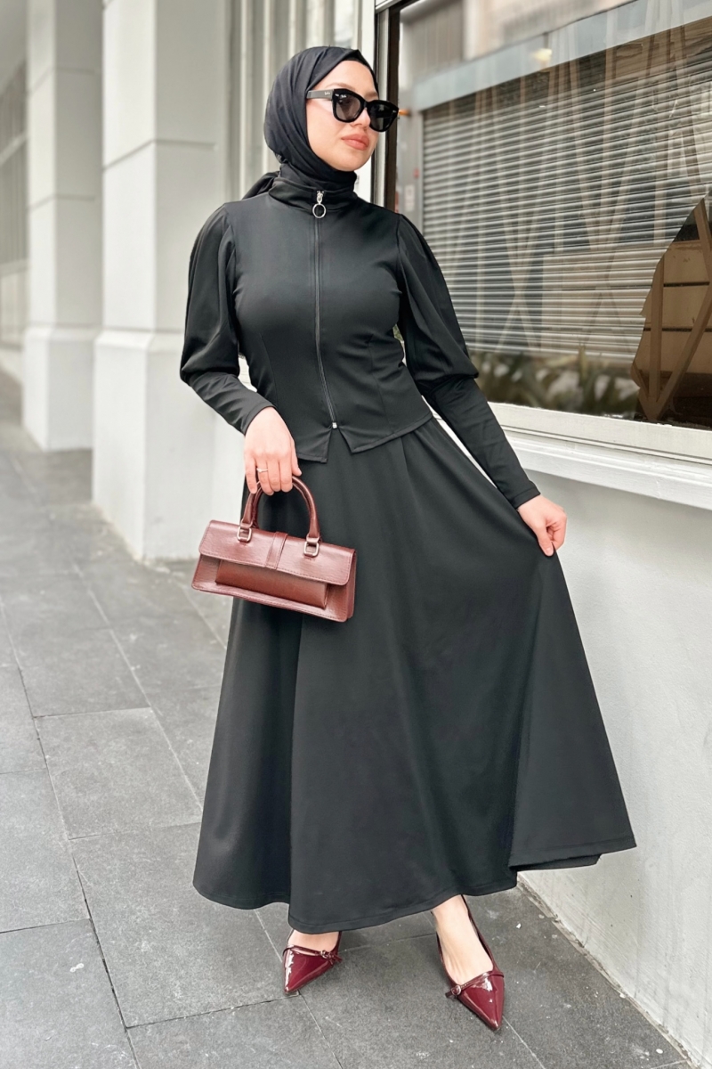 Valeria Siyah Scuba Takım