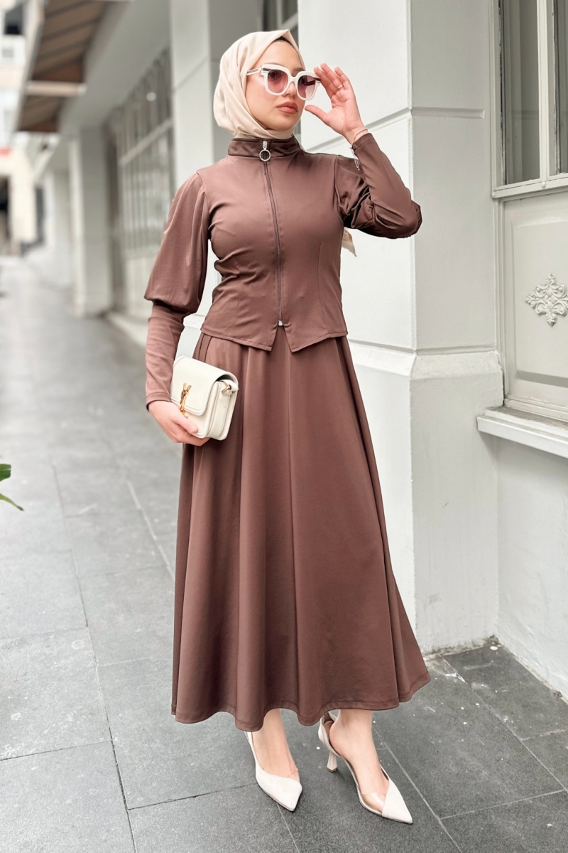 Valeria Kahverengi Scuba Takım