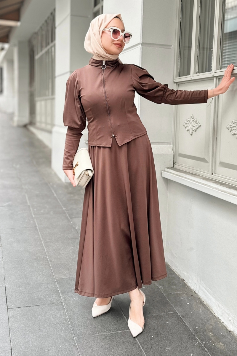 Valeria Kahverengi Scuba Takım