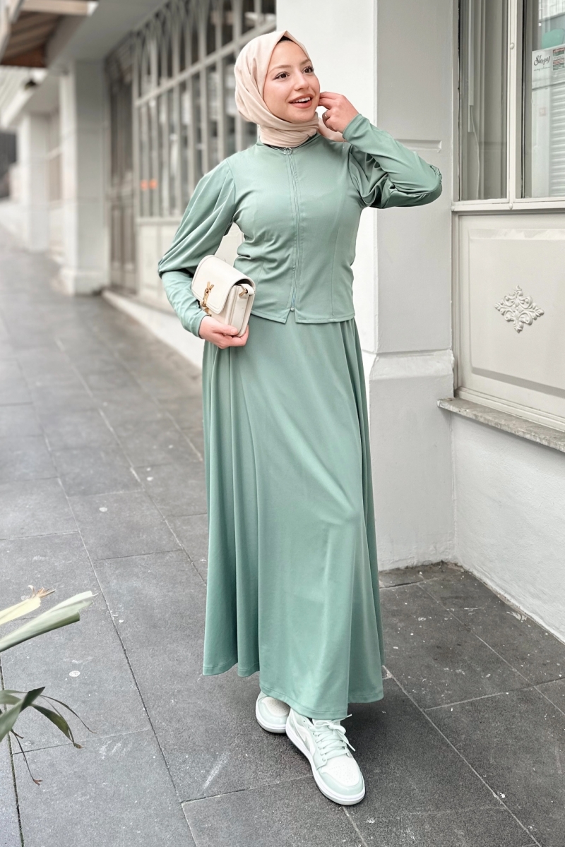 Valeria Mint Yeşili Scuba Takım