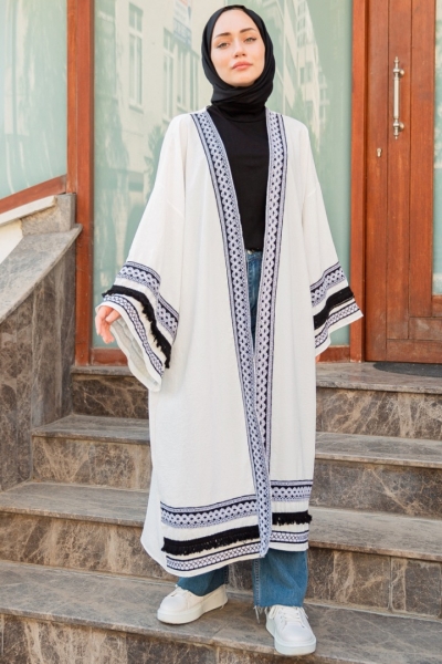Vena Beyaz Kimono