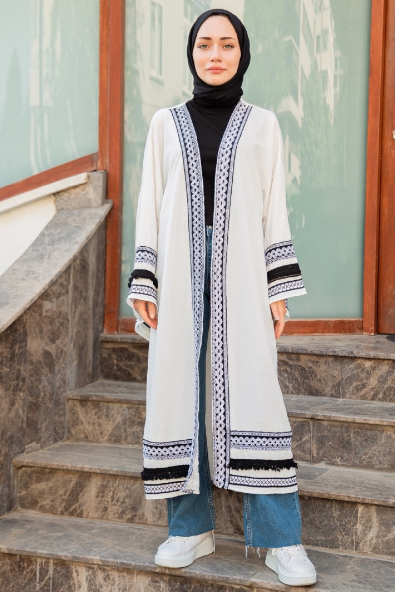 Vena Beyaz Kimono