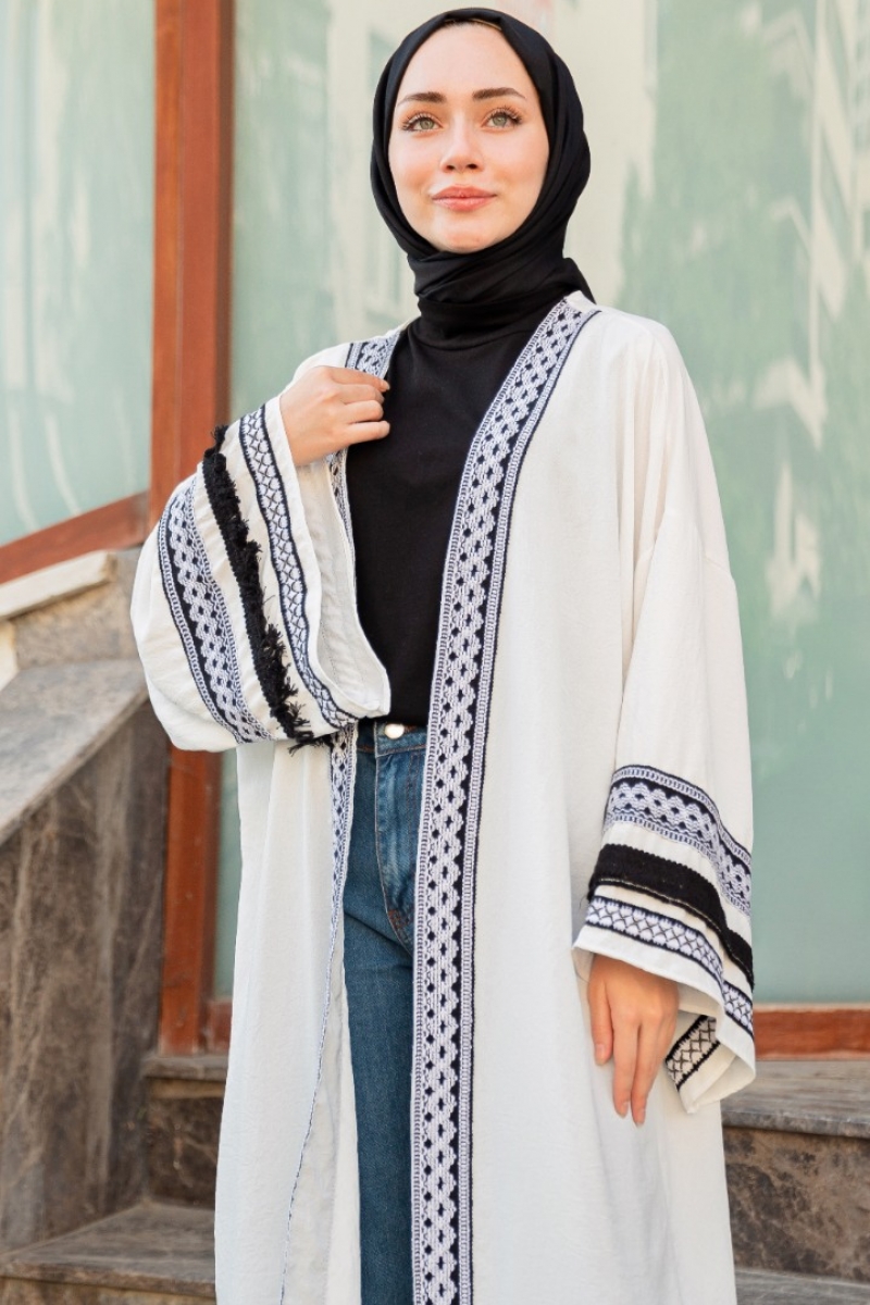 Vena Beyaz Kimono
