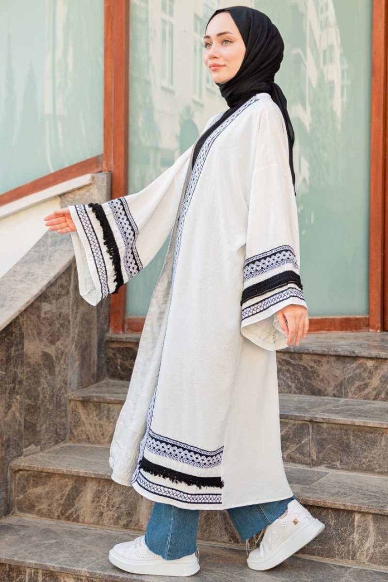 Vena Beyaz Kimono