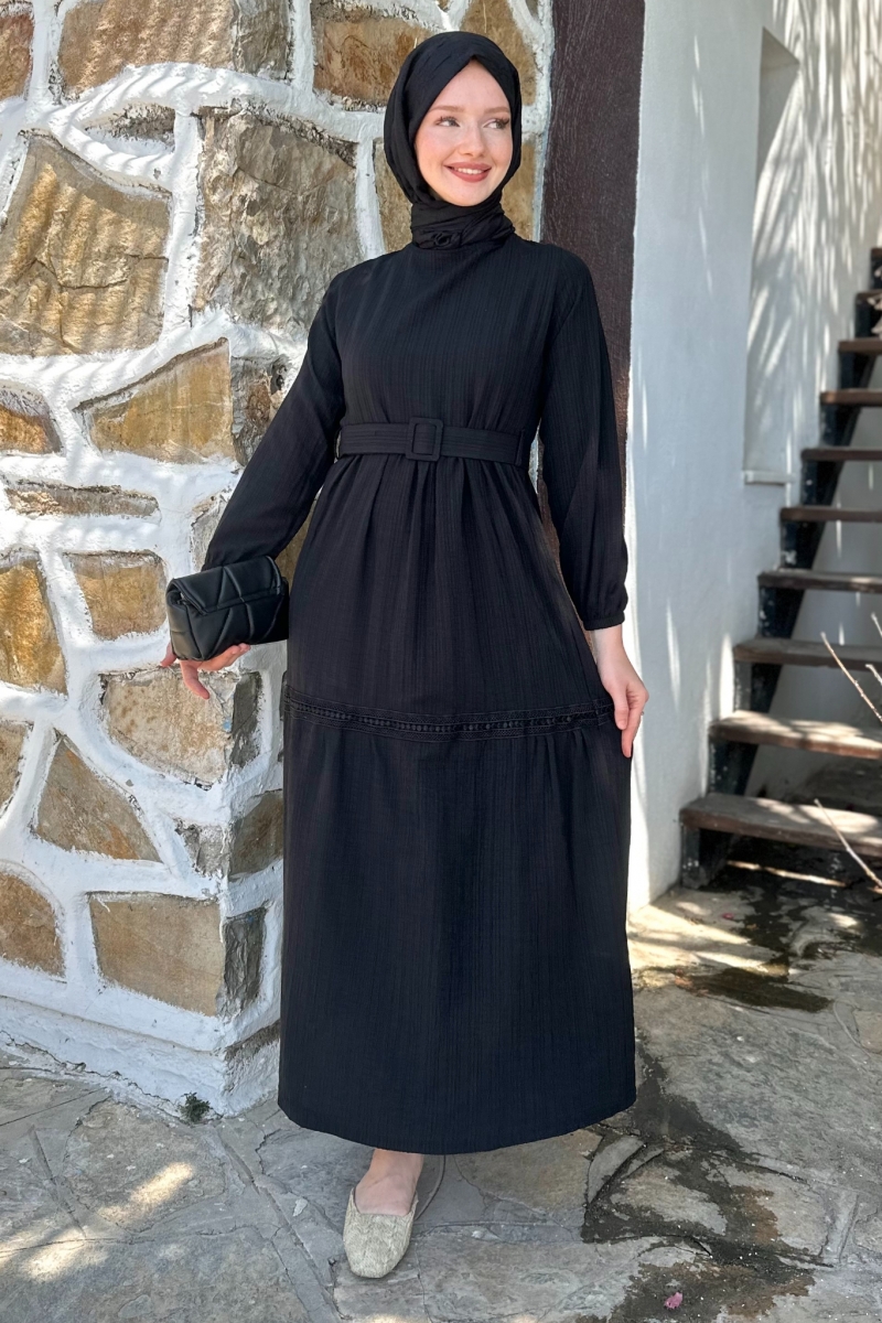 Venna Siyah Elbise