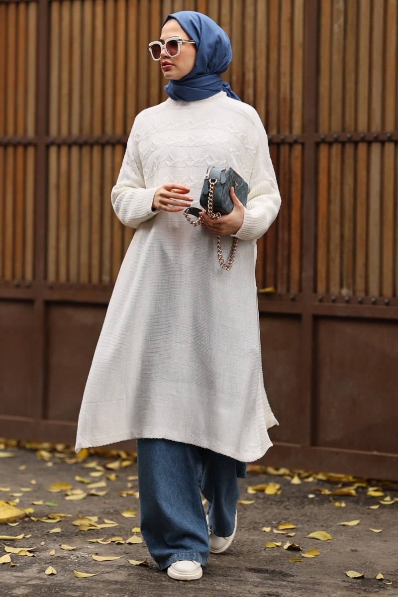 Verna Beyaz Triko Tunik