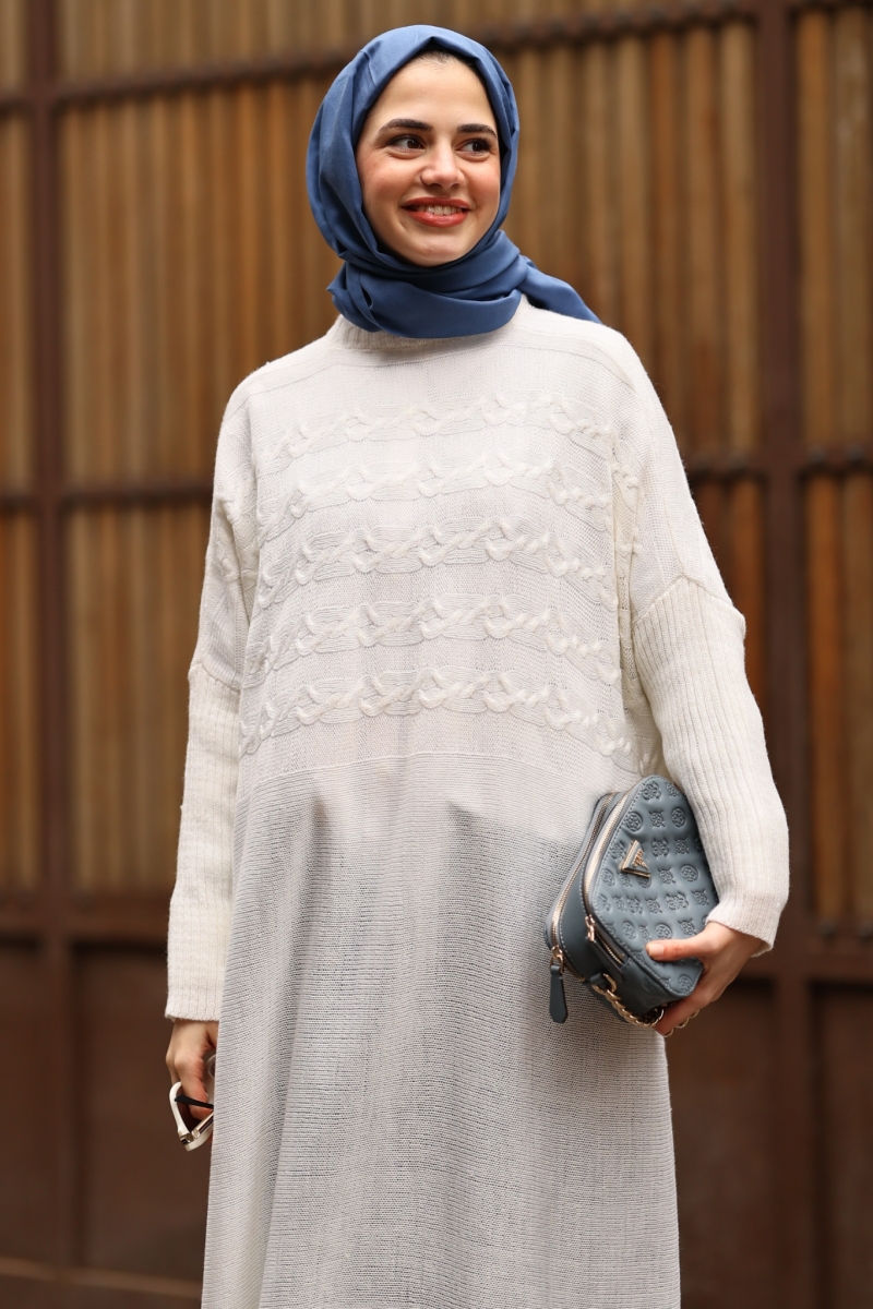 Verna Beyaz Triko Tunik