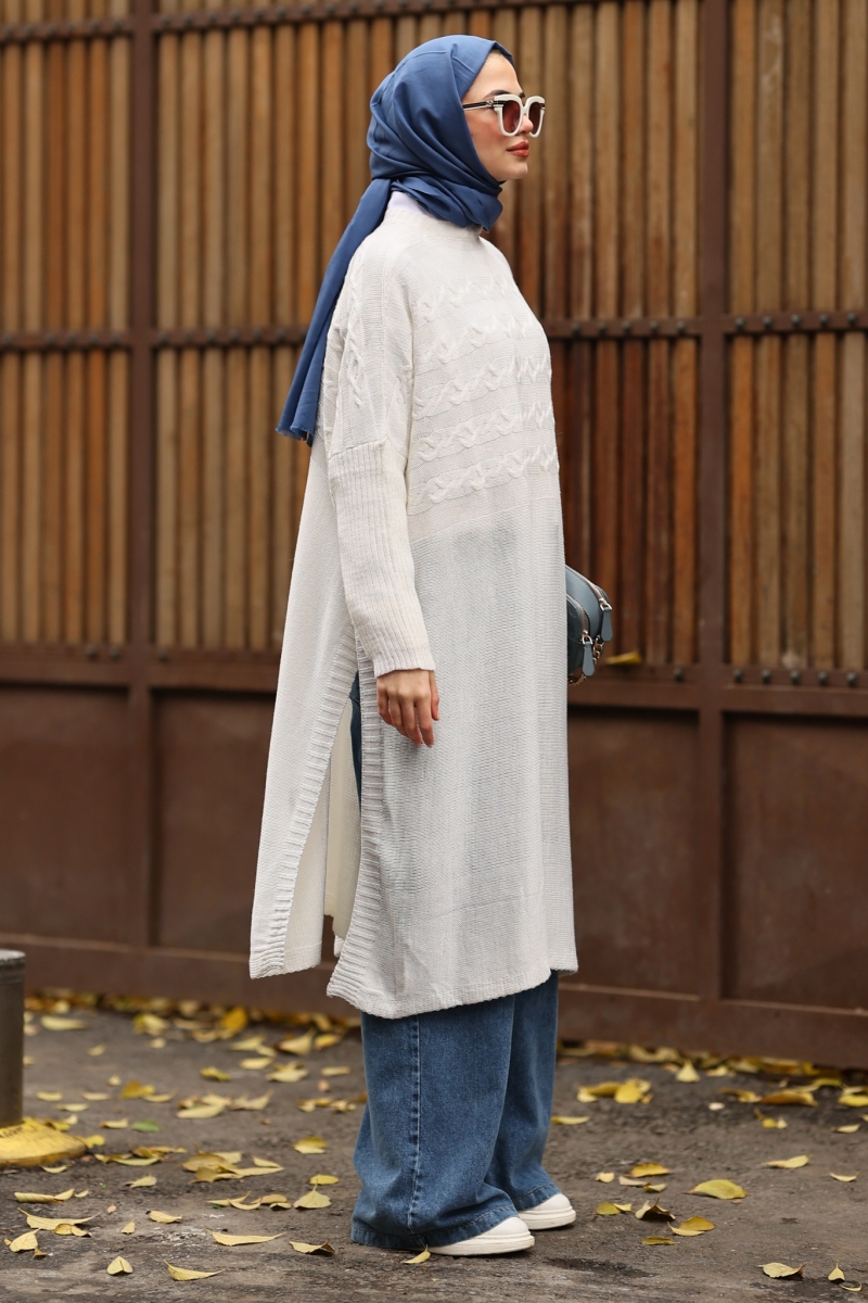 Verna Beyaz Triko Tunik