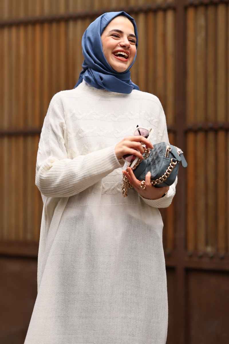 Verna Beyaz Triko Tunik