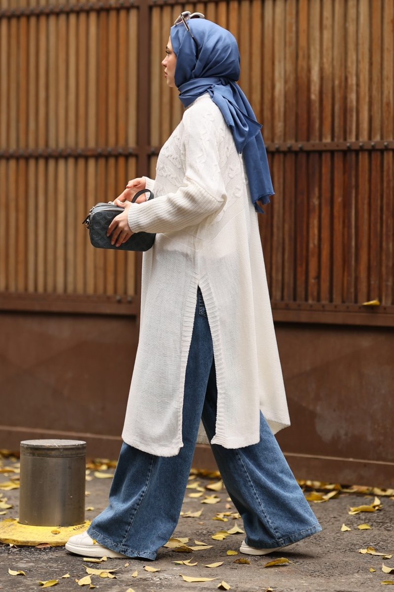 Verna Beyaz Triko Tunik