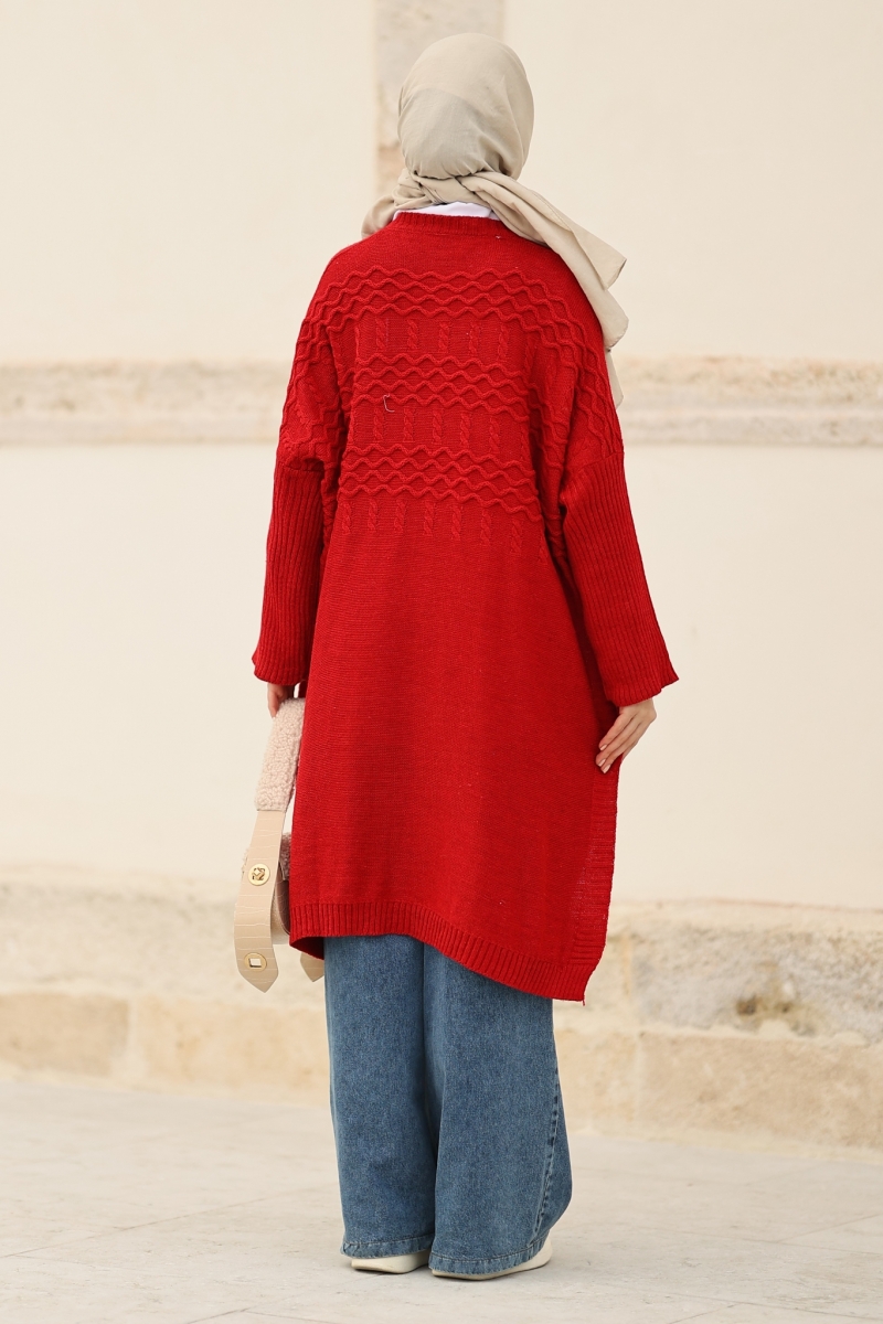 Verna Kırmızı Triko Tunik