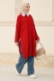 Verna Kırmızı Triko Tunik