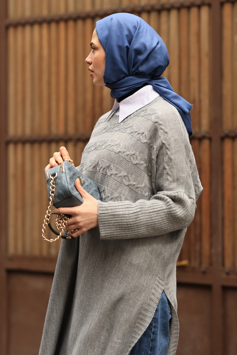 Verna Gri Triko Tunik