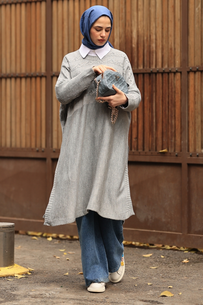 Verna Gri Triko Tunik