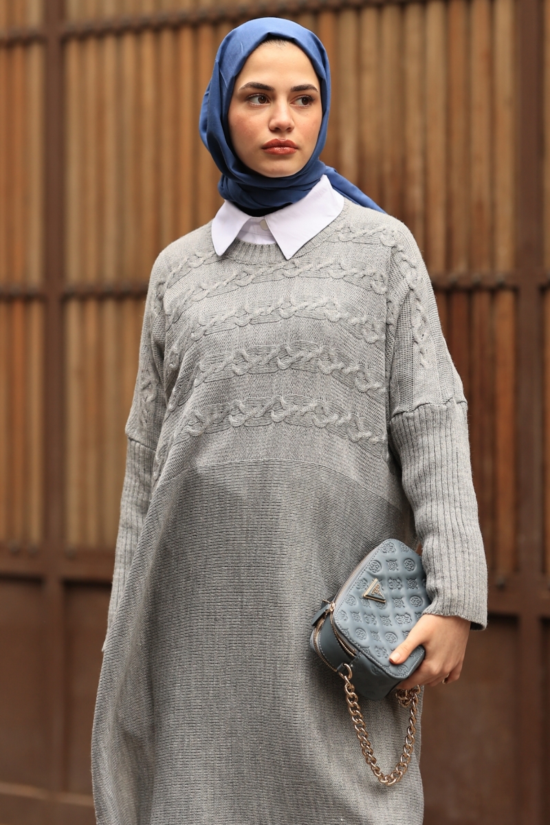 Verna Gri Triko Tunik