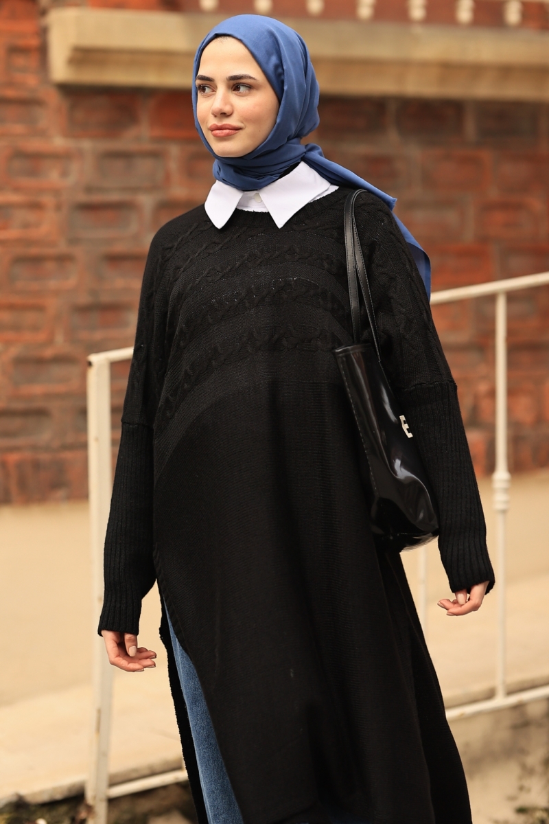 Verna Siyah Triko Tunik