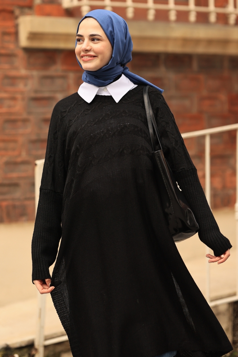 Verna Siyah Triko Tunik