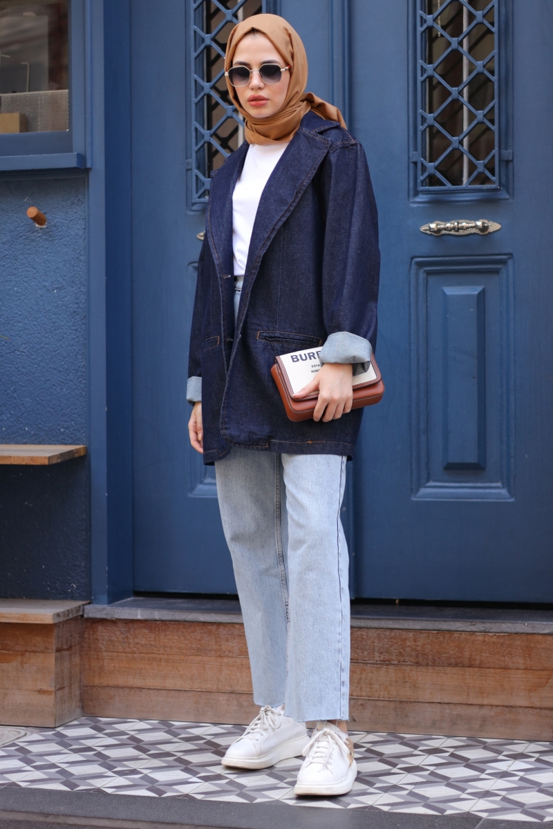 Vilmas Koyu Mavi Kot Ceket