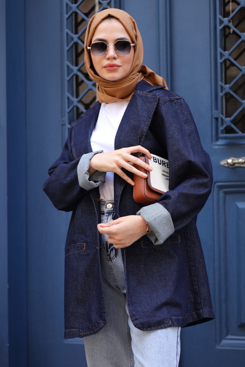 Vilmas Koyu Mavi Kot Ceket