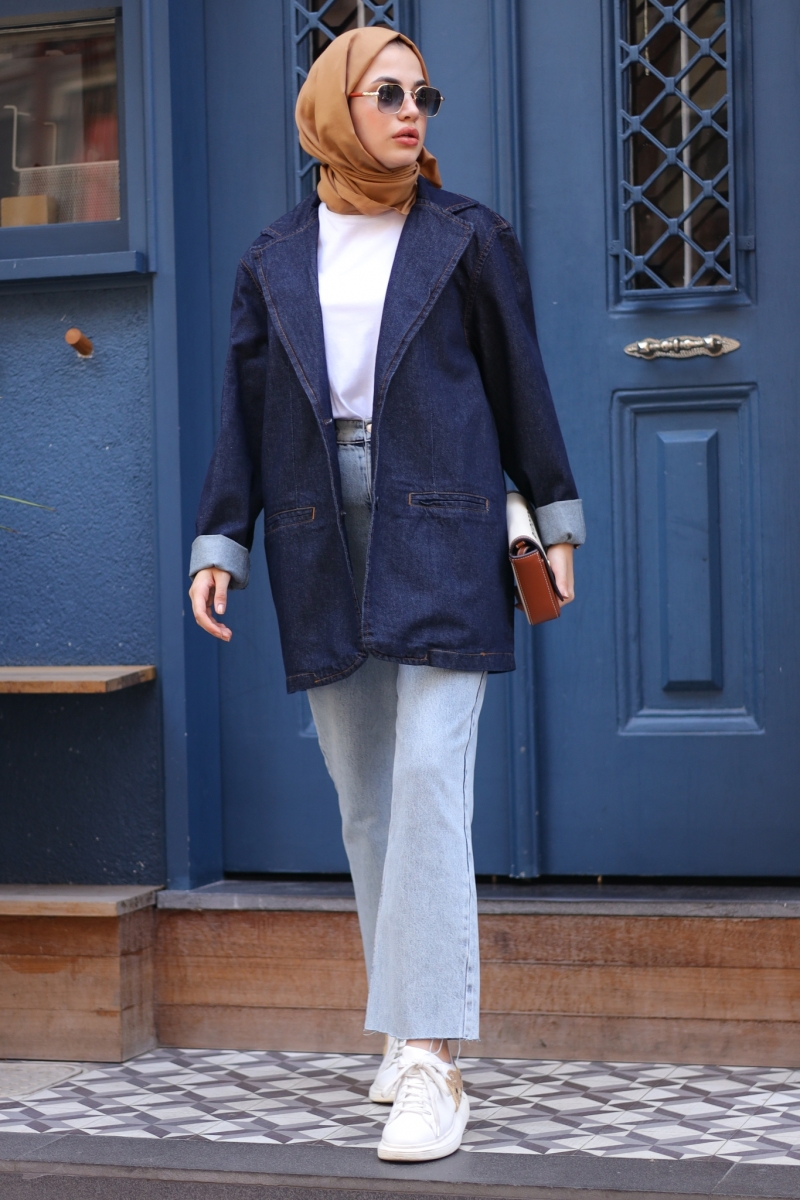 Vilmas Koyu Mavi Kot Ceket