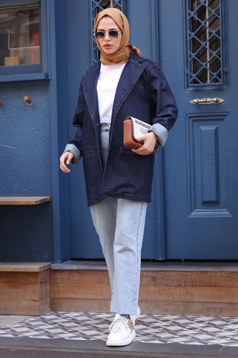 Vilmas Koyu Mavi Kot Ceket