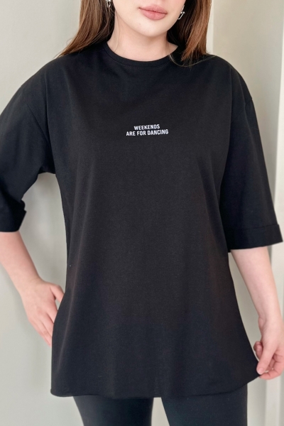 Weekends Siyah T-Shirt