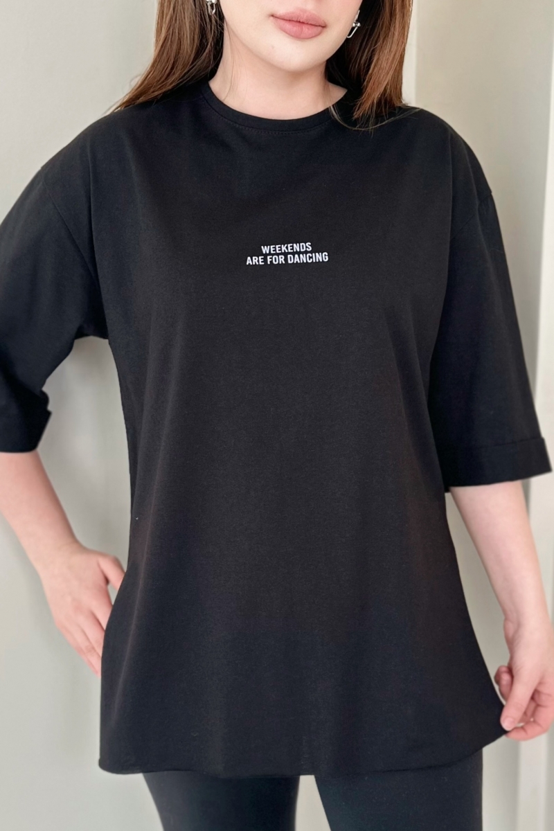 Weekends Siyah T-Shirt