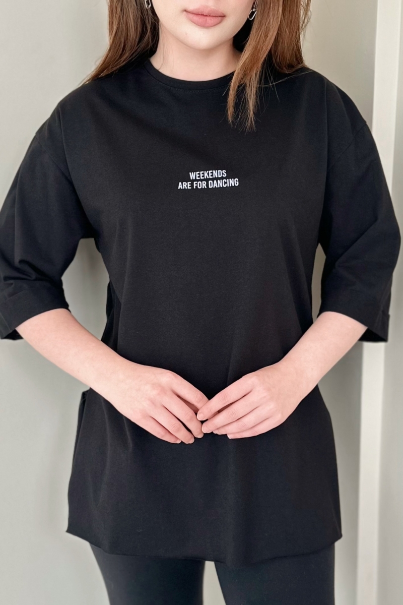 Weekends Siyah T-Shirt
