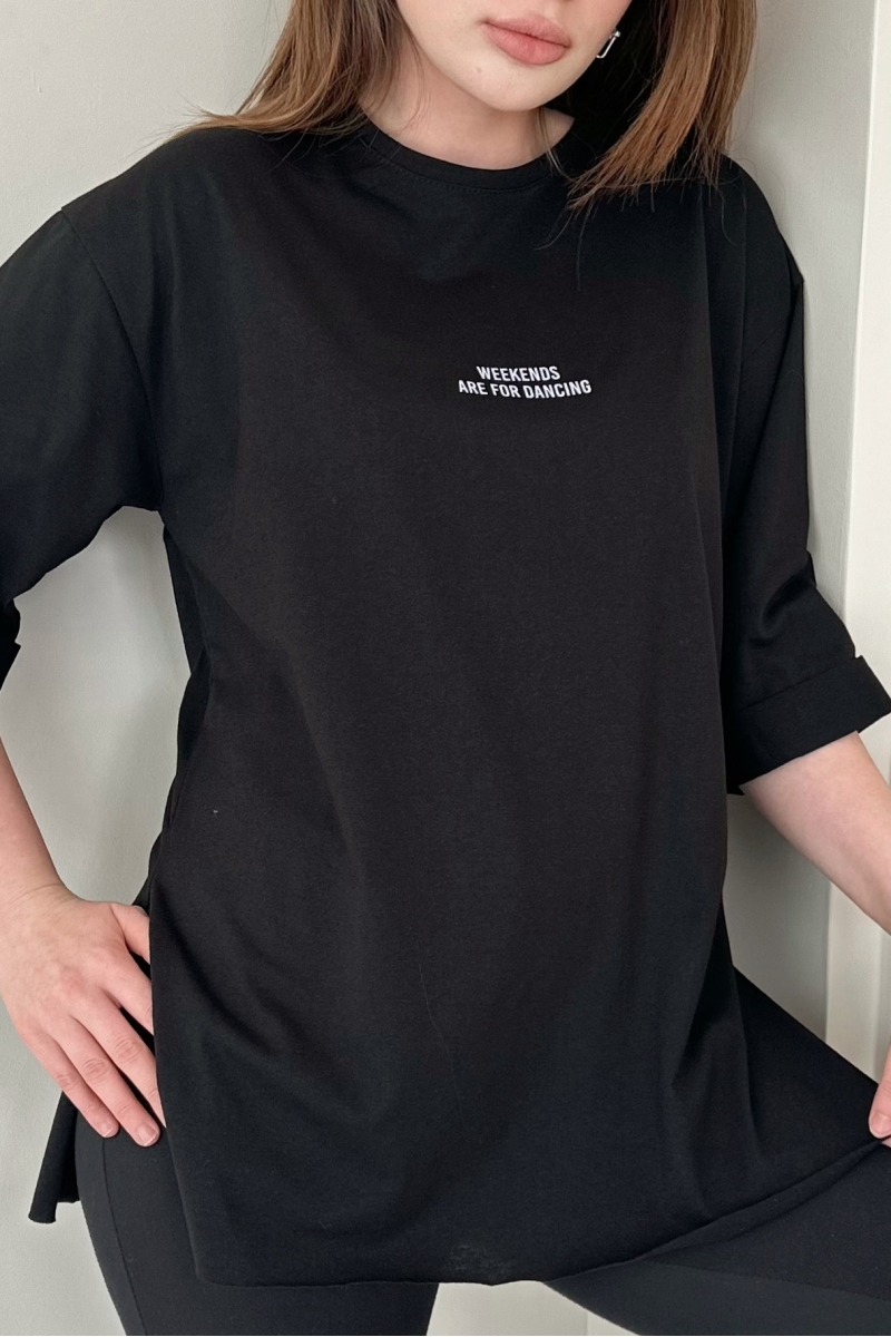Weekends Siyah T-Shirt