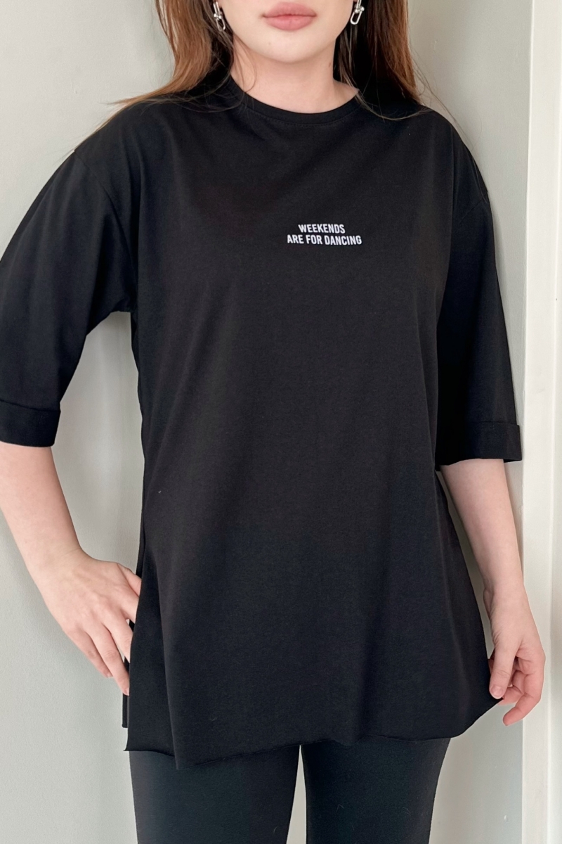 Weekends Siyah T-Shirt