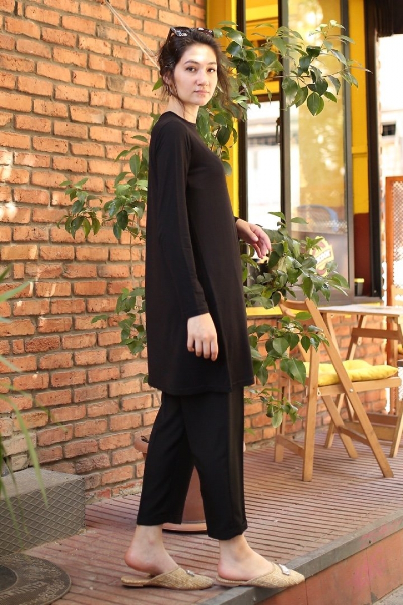 Wendy Siyah Tunik