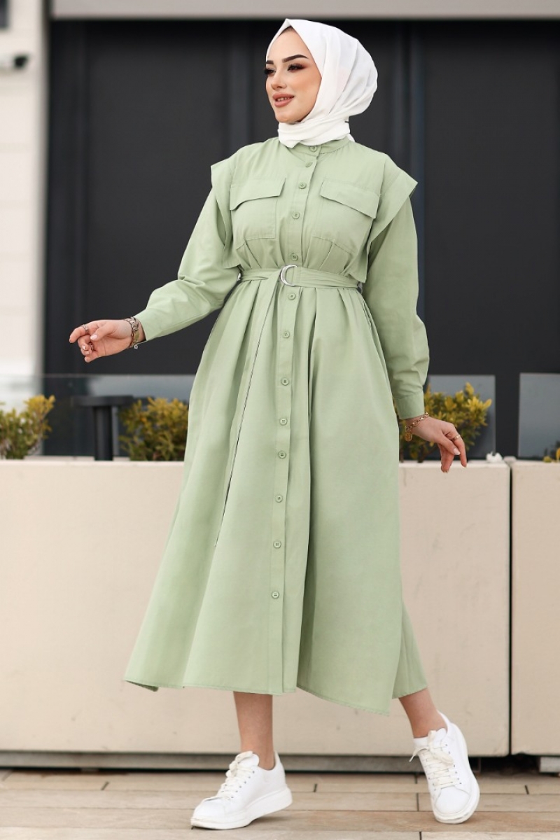 Wika Mint Yeşili Elbise